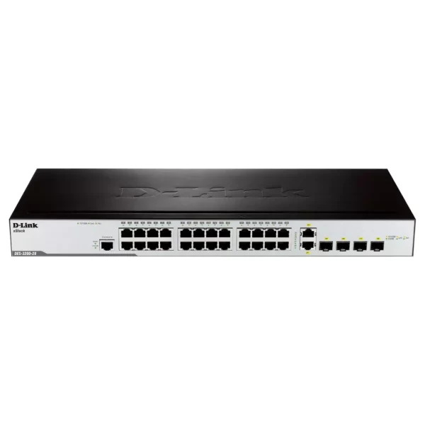 Switch Administrable D-LINK 24 ports 10/100 Base-TX, 2x100/1000 SFP, 2xCombo SFP+10/100/1000Base-T