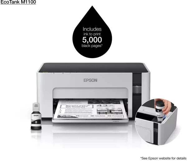 Imprimante Monochrome Epson EcoTank M1100 à réservoir rechargeable (C11CG95404)